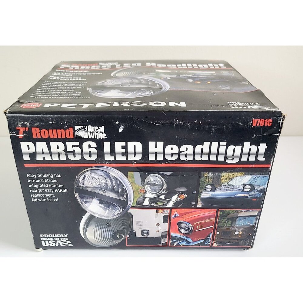 Peterson V701C 7" Round PAR56 LED Headlight Easy Installation D.O.T. Legal Used